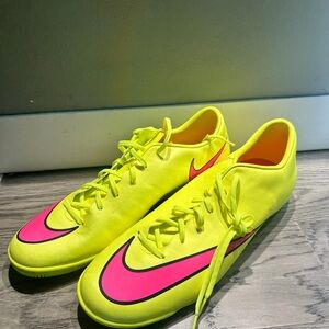 Nike Bright Yellow and Pink Cleats